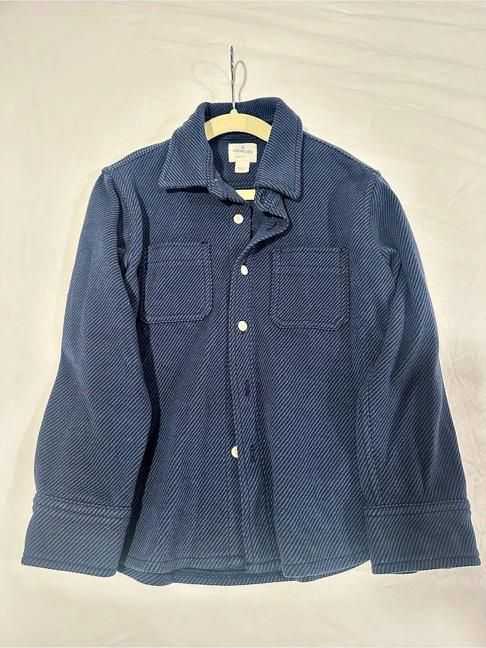 Crewcuts Boys Twill Shirt Jacket Blue Size 6/7